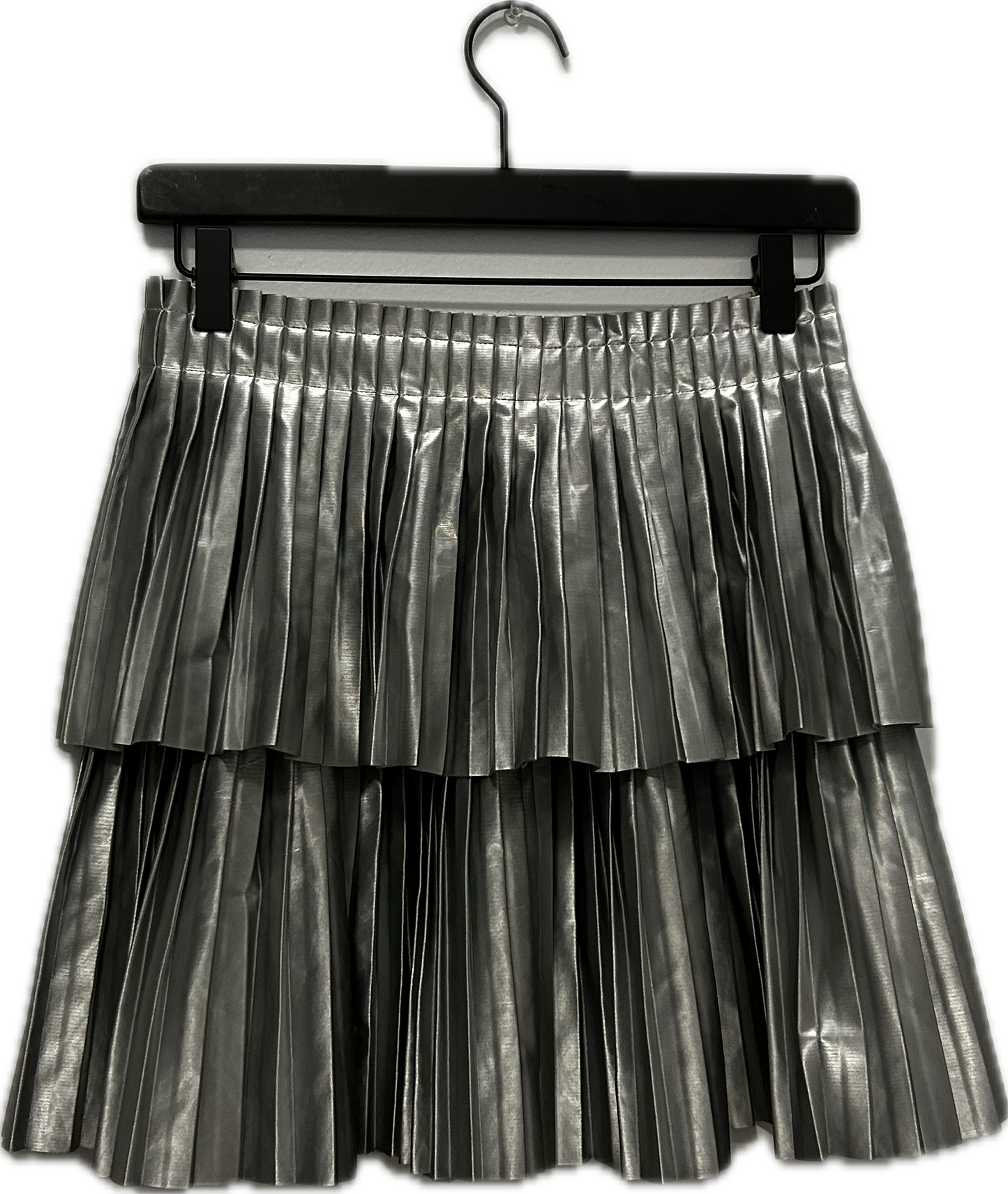 Jupe plissée argentée