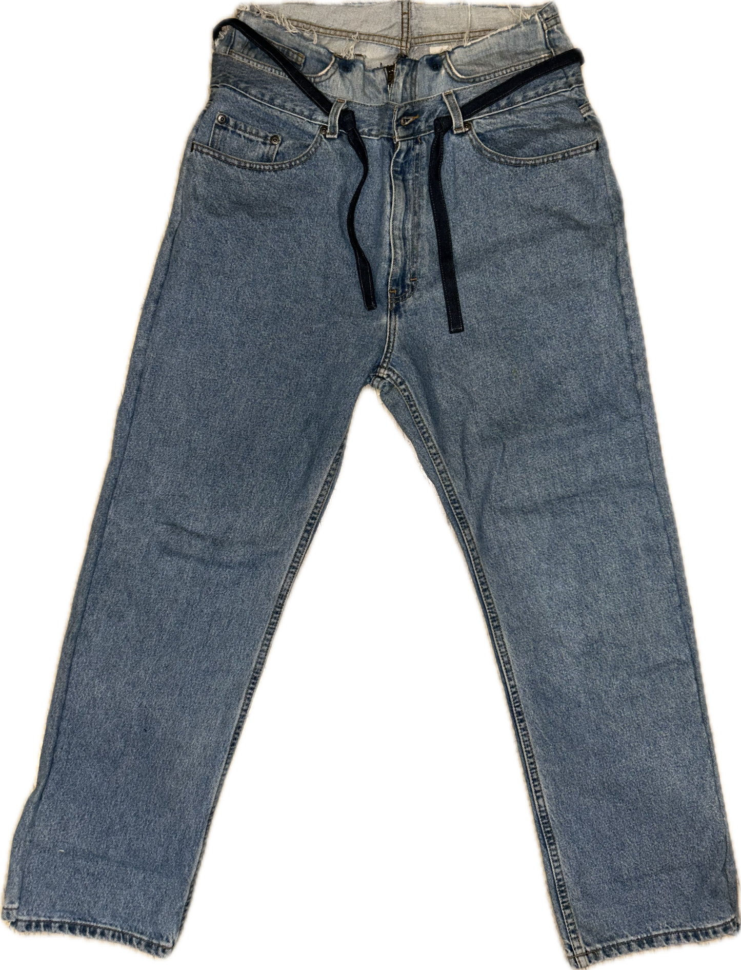 WAIST TIE LAYERED DENIM