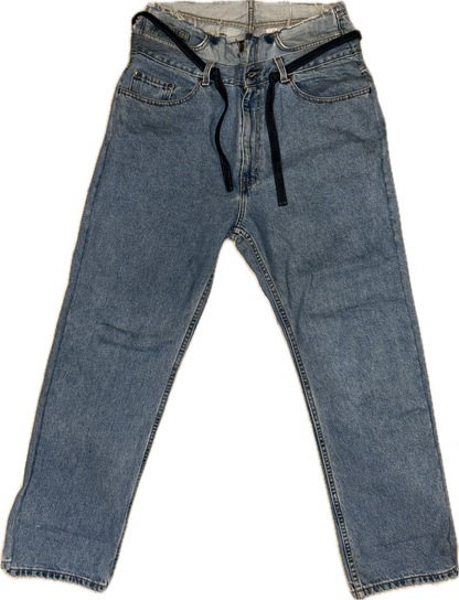 WAIST TIE LAYERED DENIM