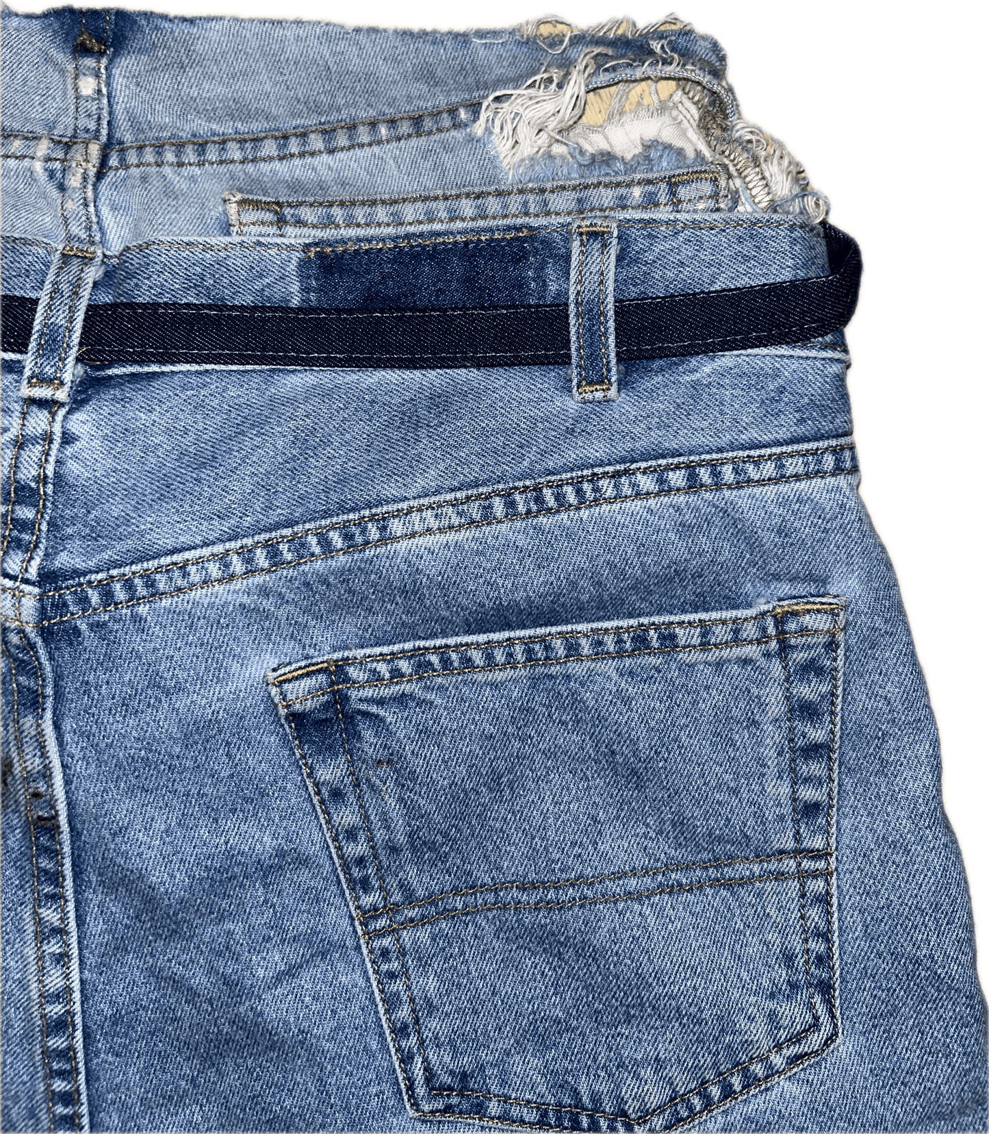 WAIST TIE LAYERED DENIM