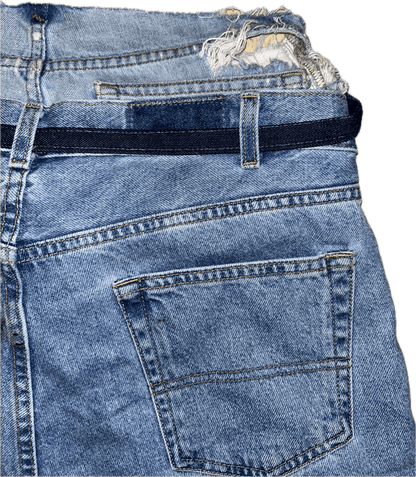 WAIST TIE LAYERED DENIM